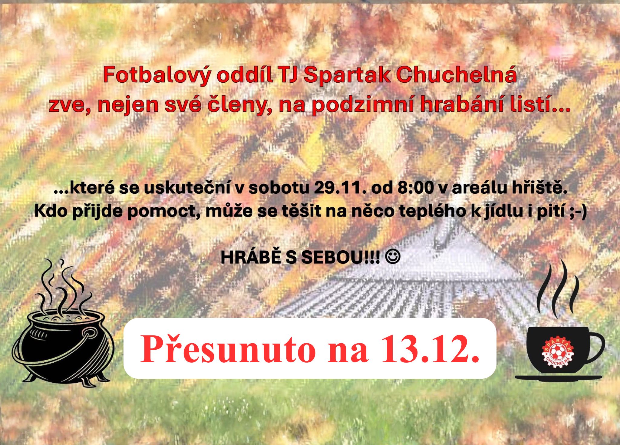 POZOR ZMĚNA! Podzimní hrabání listí