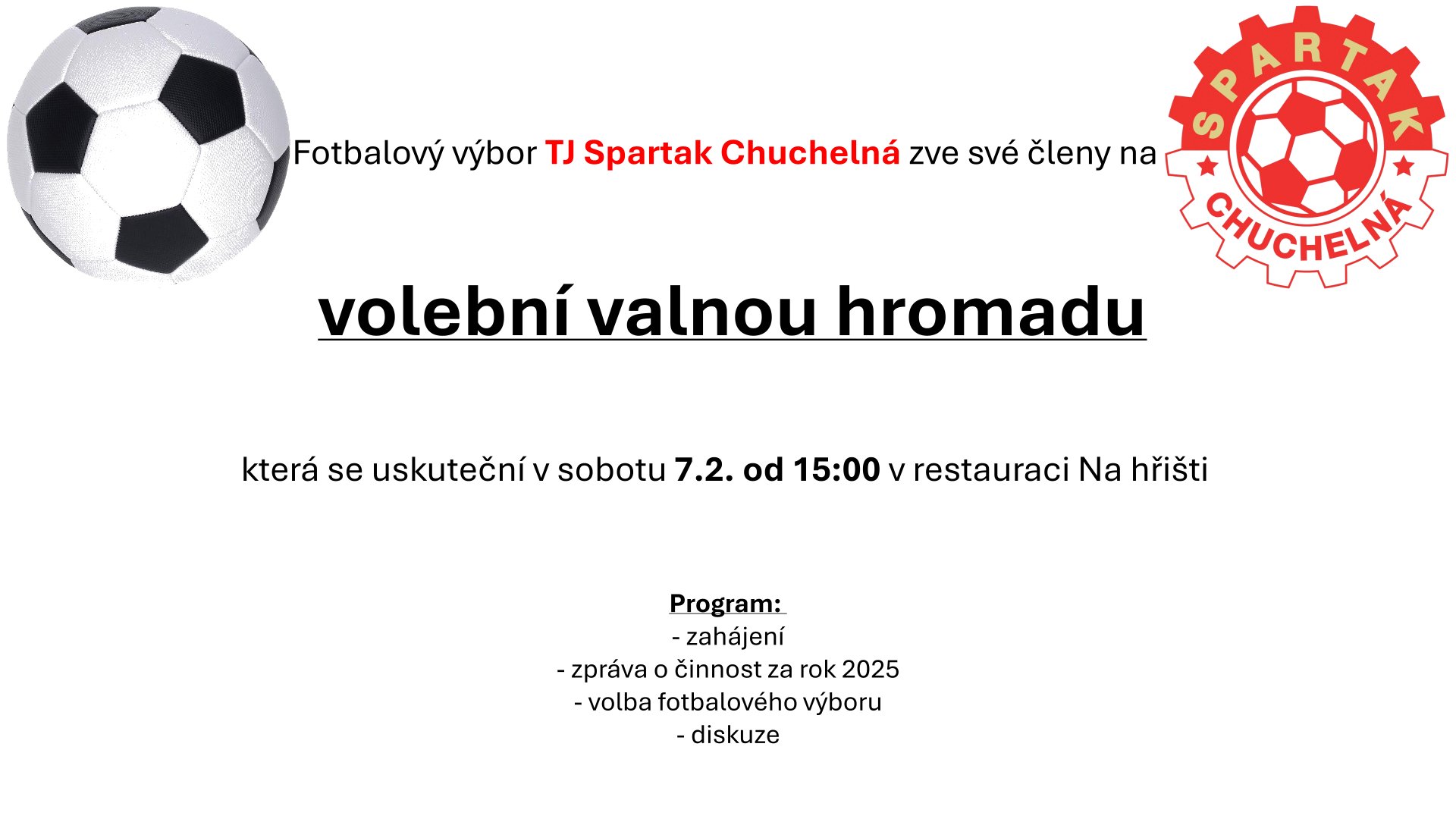 Volební valná hromada 7. 2. 2026